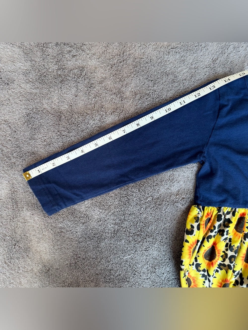 Sunflower Patch Navy & Yellow Girls Casual Dress - Picture 4 of 7